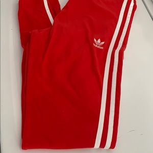 ADIDAS: Red Adidas Leggings